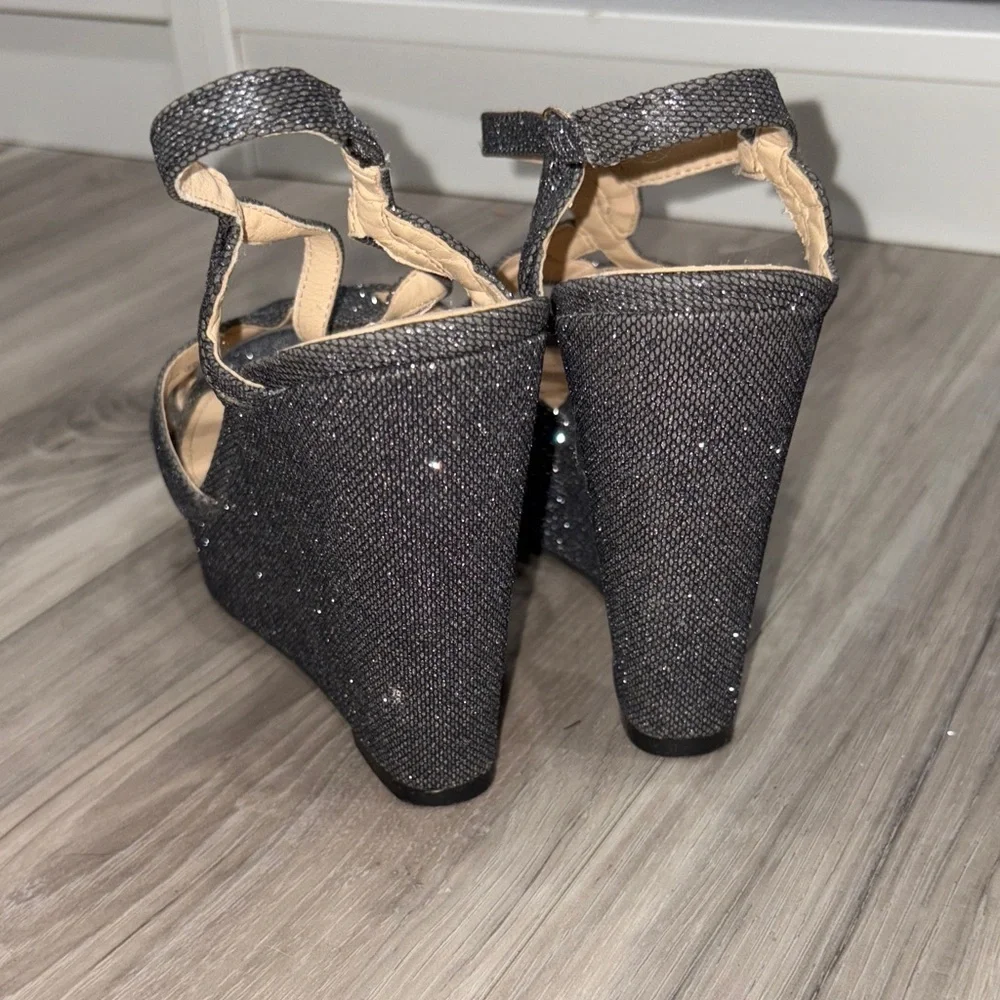 Nina Sparkling Black Strappy Heels